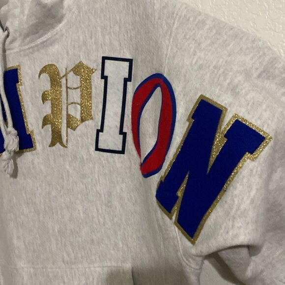 CHAMPION Light Gray Reverse Weave Super Thick Hoodie Size M - Picture 3 of 5